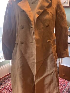 Neiman Marcus Double-Breasted Trench Coat in Camel Brown-Vintage, Luxury